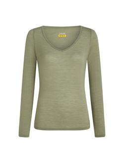Icebreaker Women's Merino Blend 150 Siren LS Sweetheart - Lichen - Langærmet uld-undertrøje